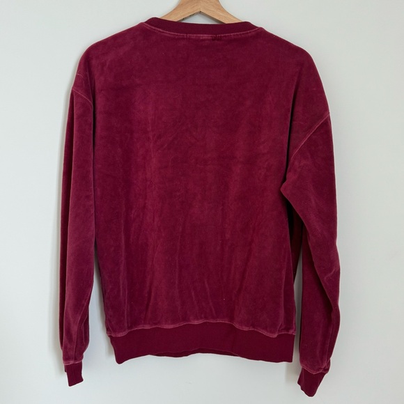 Forever 21 Maroon Velvet Harvard Crewneck Sweater - Picture 4 of 4